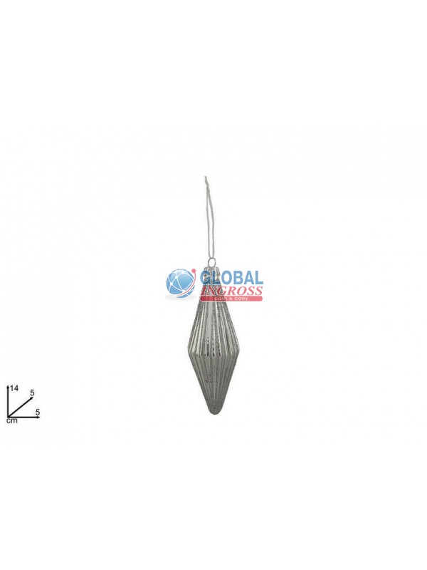 PALLA VETRO DIAMANTE ARGENTO