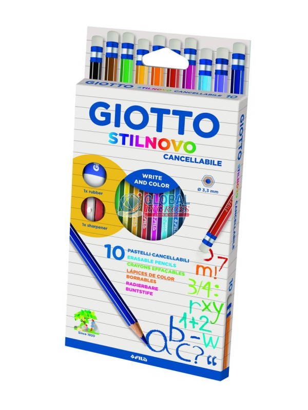 GIOTTO STILNOVO 10pz +GOMMA +TEMPERINO
