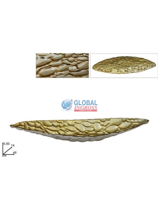 CENTROTAVOLA VETRO 46x14cm ORO