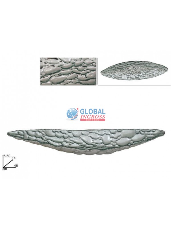 CENTROTAVOLA VETRO 46x14cm SILVER