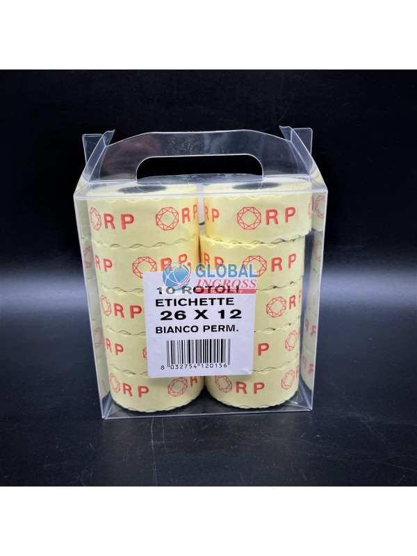 ETICHETTE 26x12 BIANCO 10rot. PREZZATRICE