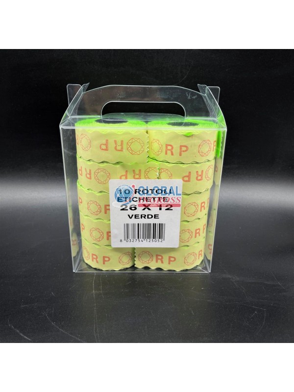 ETICHETTE 26x12 VERDE 10rot. PREZZATRICE