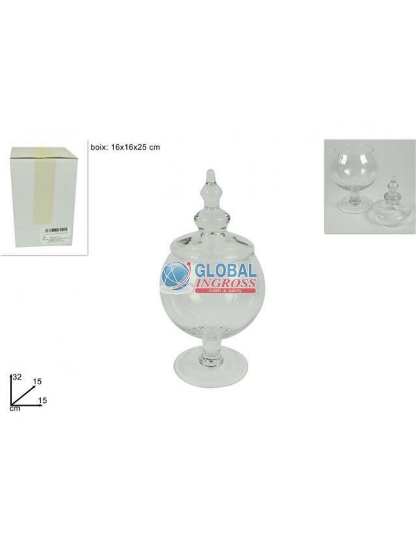 BARATTOLO VETRO 32cm C/TAPPO