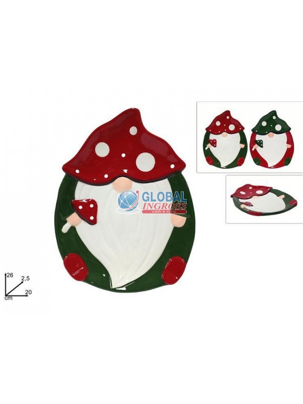 PIATTO GNOMO LINEA FUNGO 26x20