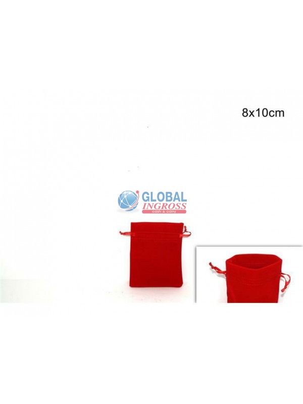 SACCHETTO VELLUTO ROSSO8x10