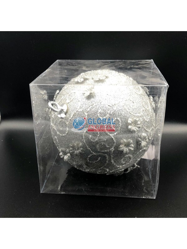 PALLA 20cm SILVER DECORO GLITTER