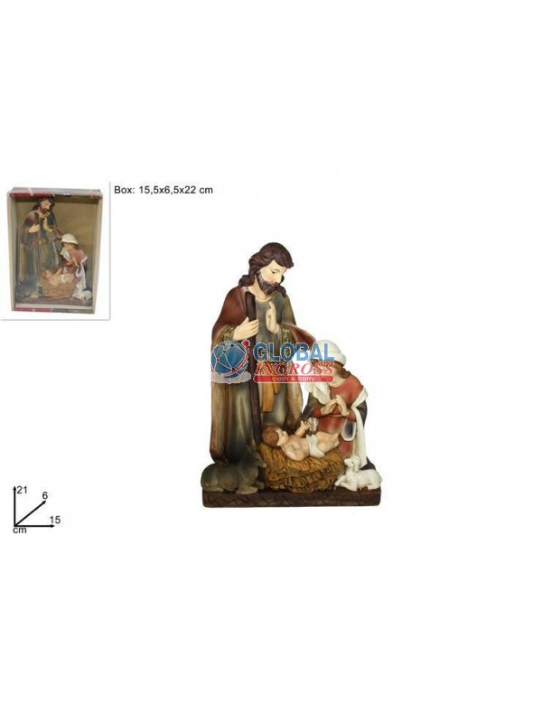 GRUPPO NATIVITA' 21cm SU BASE