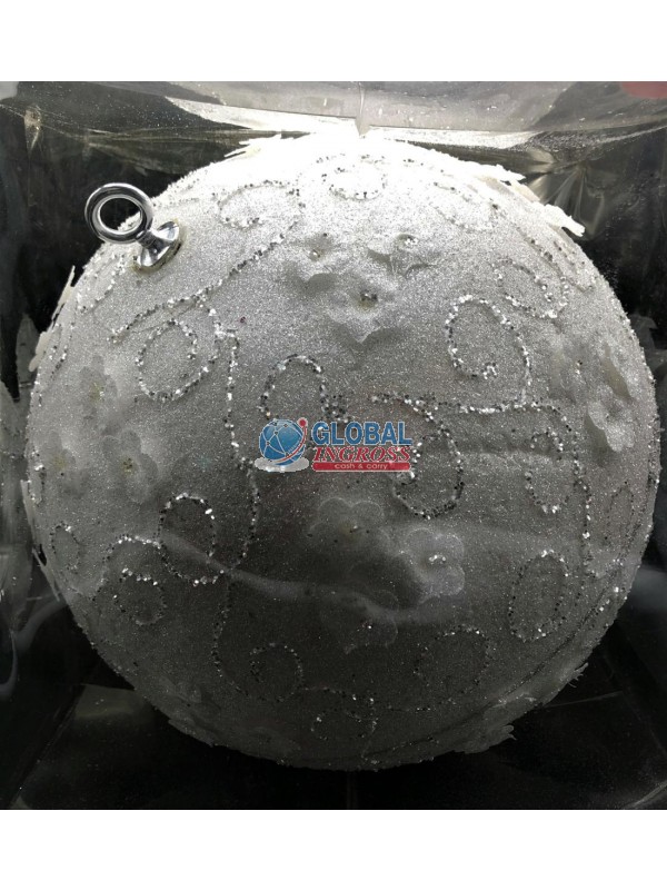 PALLA 30cm BIANCO FIORIGLITTER