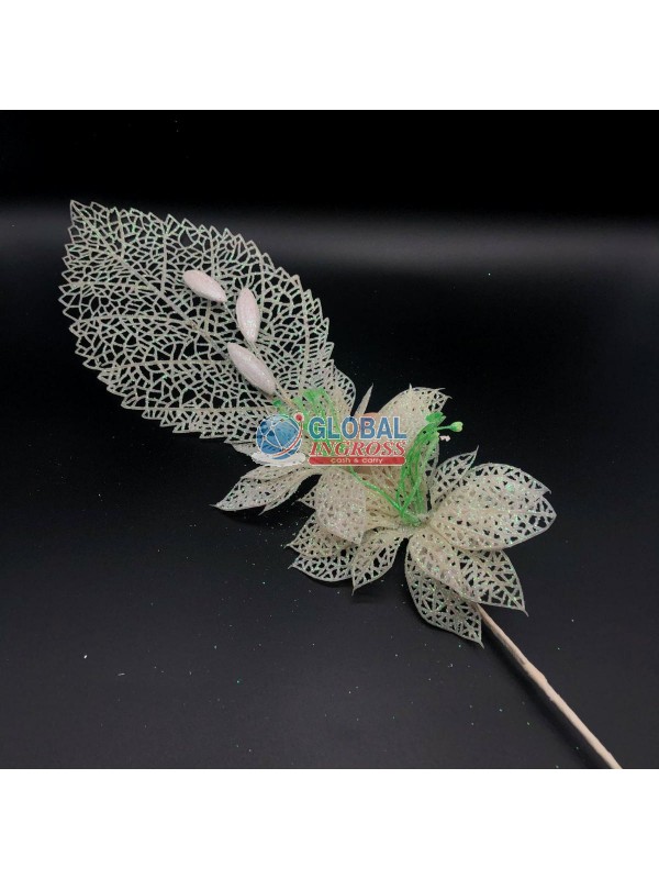 STELO FOGLIA BIANCO C/FIORI