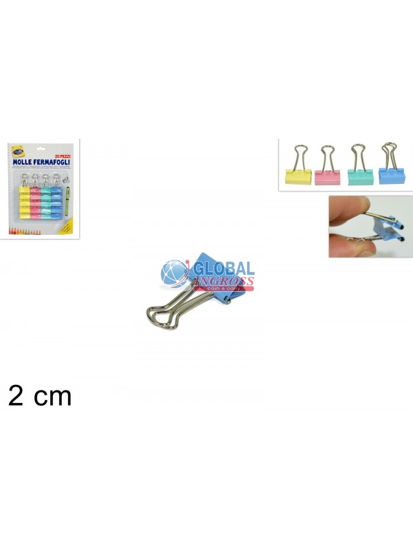 PINZETTE DOCUMENTI 20pzCOLORATE