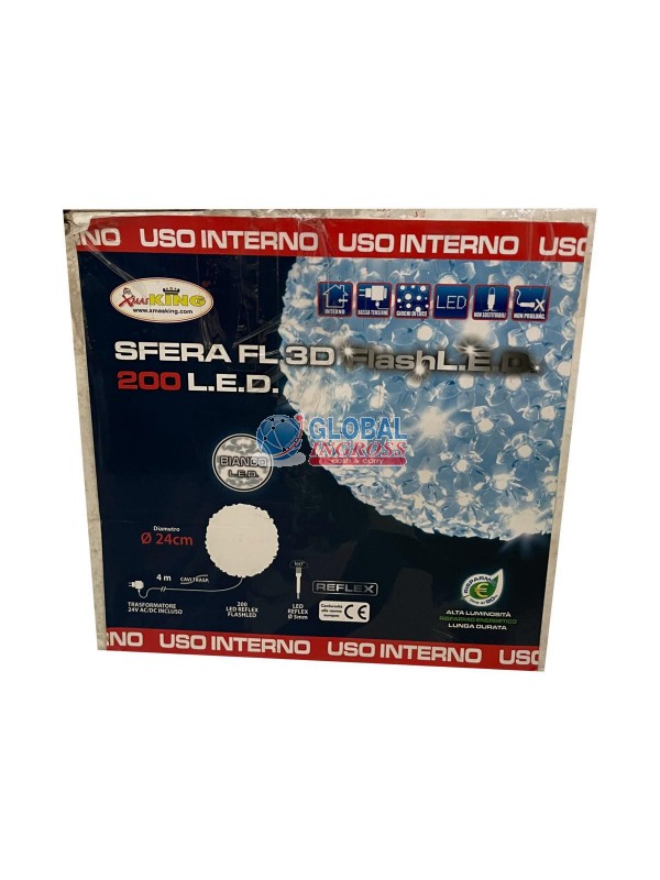 SFERA 200 LED BIANCO 24cm INTERNO