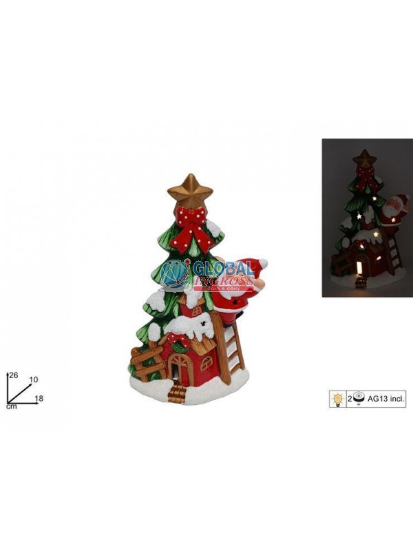 ALBERO CERAMICA C/BABBO26cm C/LUCE