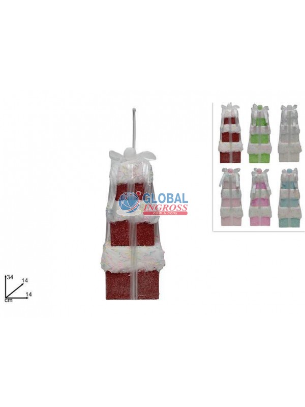 DECORAZIONE 3 PACCHI REGALO 34cm CAKE DESIGN
