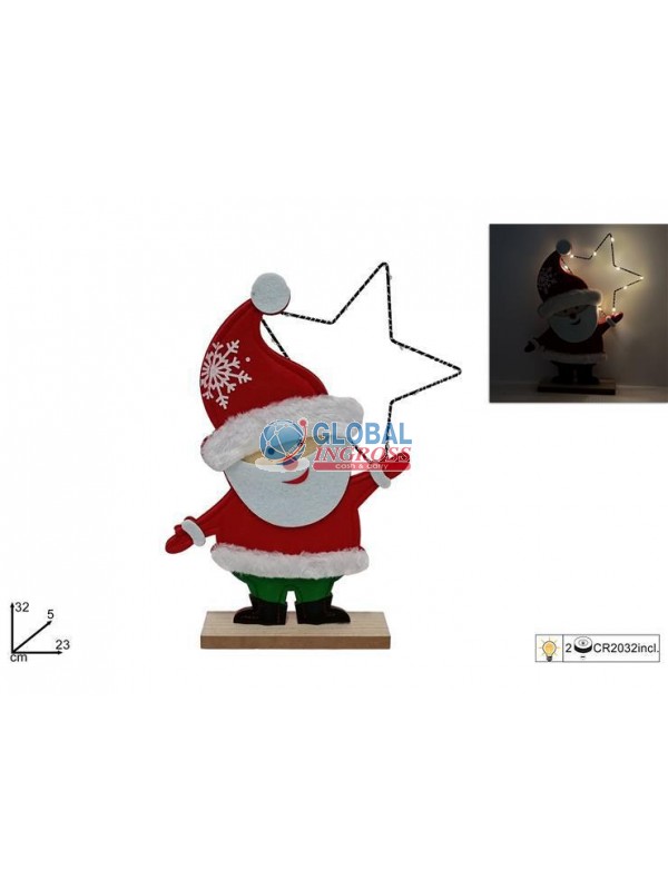 BABBO NATALE FELTRO C/STELLA LUMINOSA