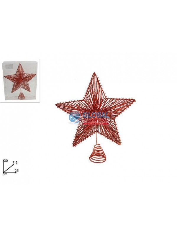 PUNTALE STELLA FILO ROSSO 30cm
