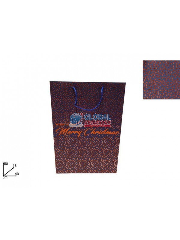 SHOPPER NATALE BLU BORCHIE COPPER 42x30