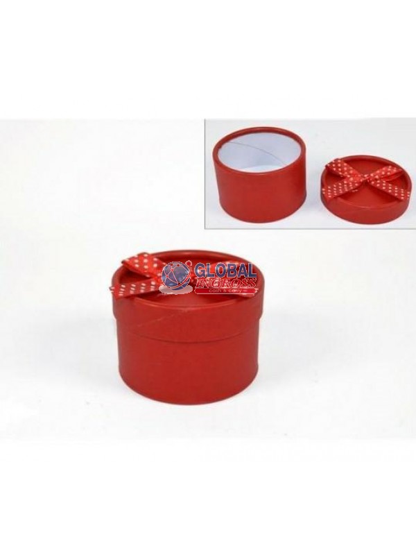 SCATOLA TONDA C/FIOCCO ROSSO