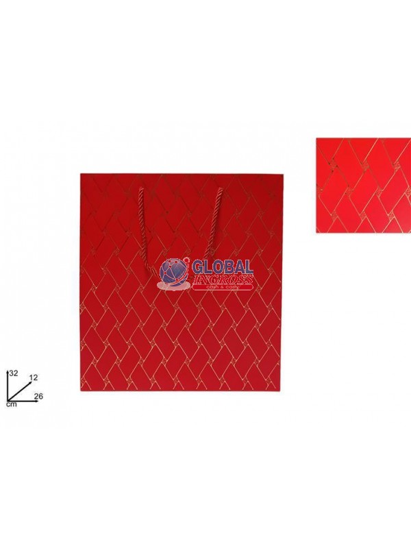 SHOPPER TRAPUNTA ROSSO C/ORO 26x32