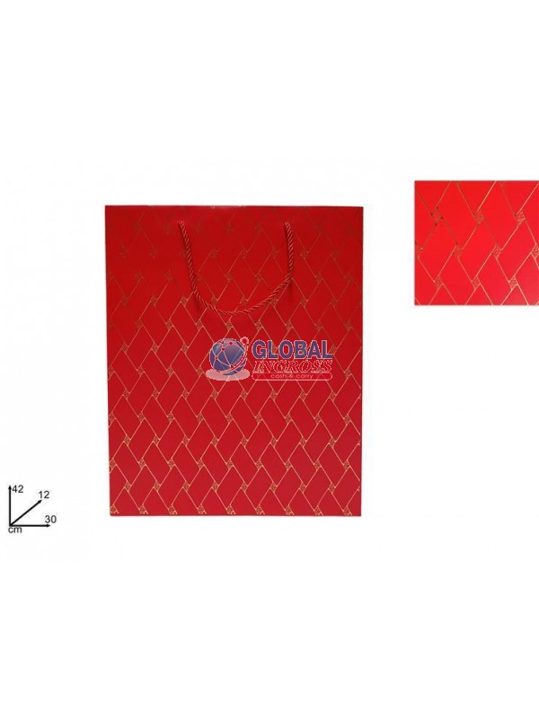 SHOPPER TRAPUNTA ROSSO C/ORO 30x42