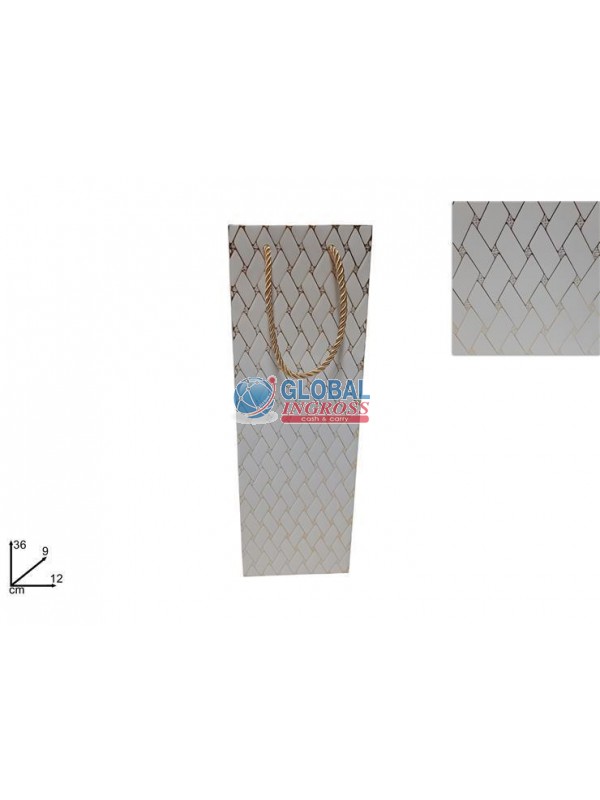 SHOPPER P/BOTTIGLIA TRAPUNTA BEIGE C/ORO