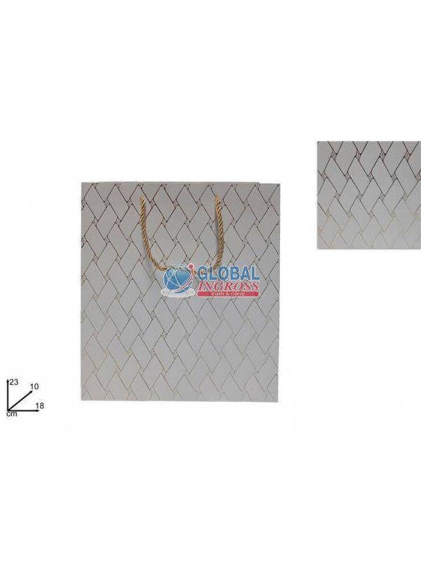 SHOPPER TRAPUNTA BEIGE C/ORO 18x23