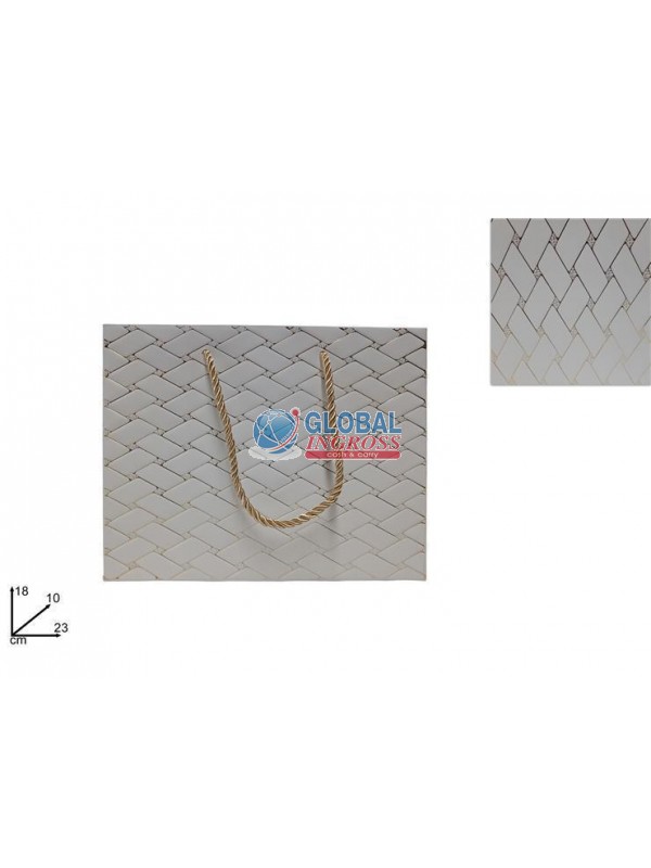 SHOPPER TRAPUNTA BEIGE C/ORO 23x18