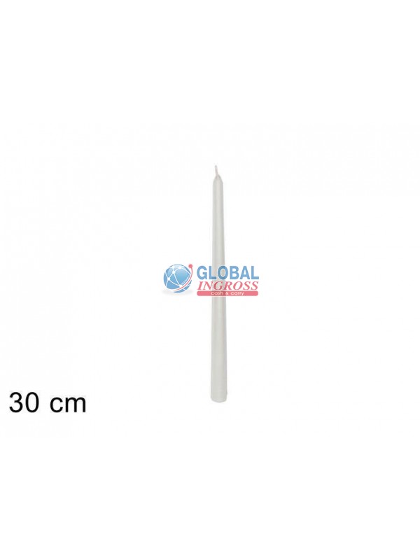 CANDELA METAL BIANCA 30cm