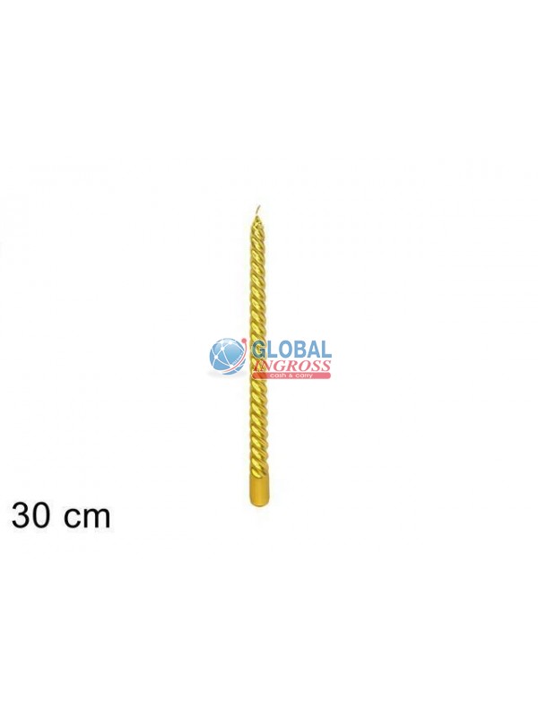 CANDELA METAL TORC.ORO 30cm