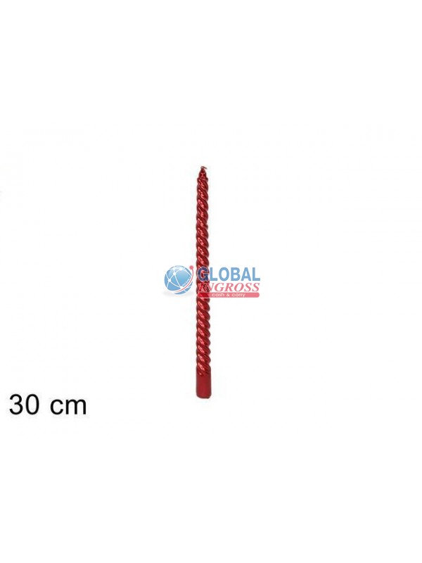 CANDELA METAL TORC.ROSSO 30cm