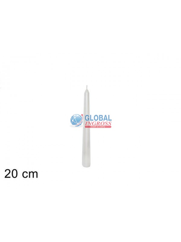 CANDELA METAL BIANCA 20cm