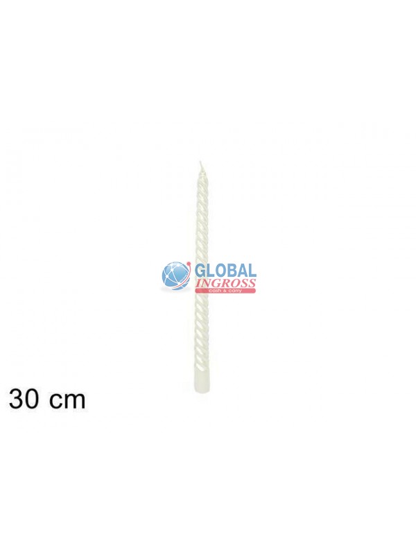 CANDELA METAL TORC.BIANCA 30cm