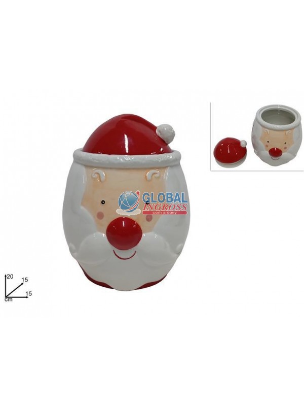 BARATTOLO CERAMICA 20x15cm VISO BABBO NATALE