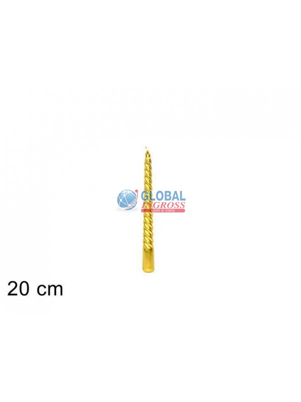 CANDELA METAL TORC.ORO 20cm