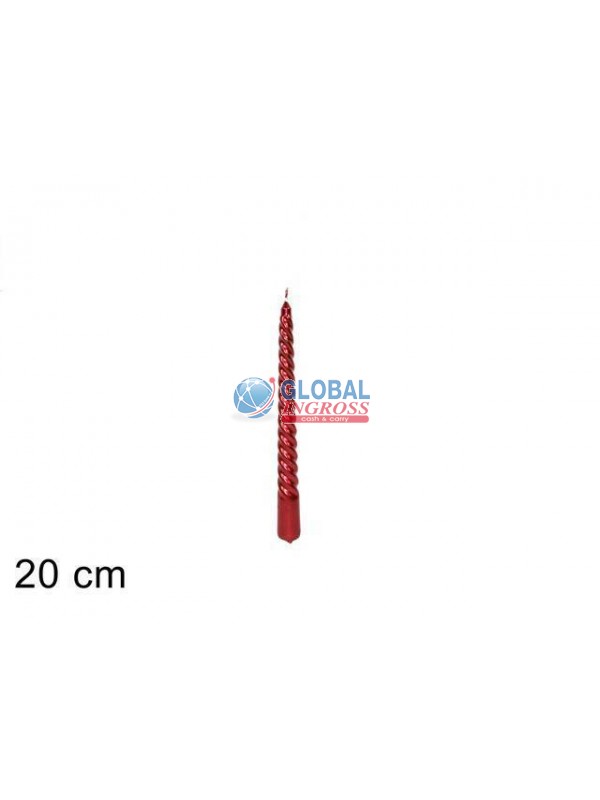 CANDELA METAL TORC.ROSSA 20cm
