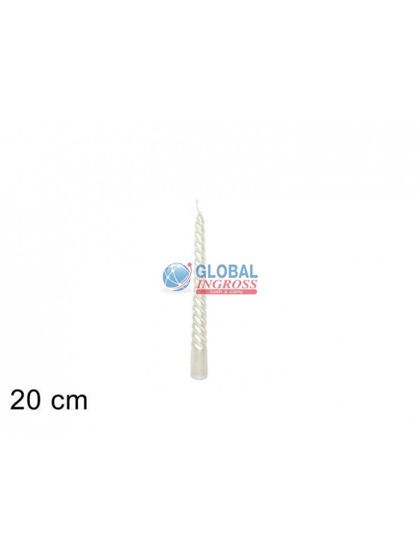 CANDELA METAL TORC.BIANCA 20cm