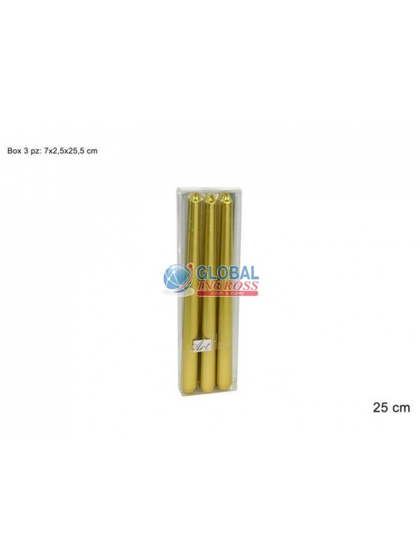 CANDELA LISCIA 25cm 3pzORO