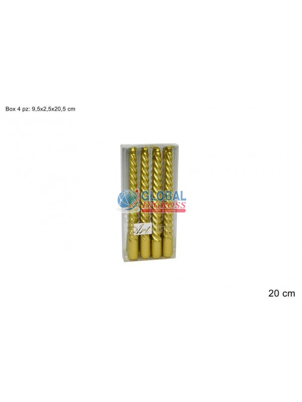 CANDELA TORC.20cm 4pz ORO