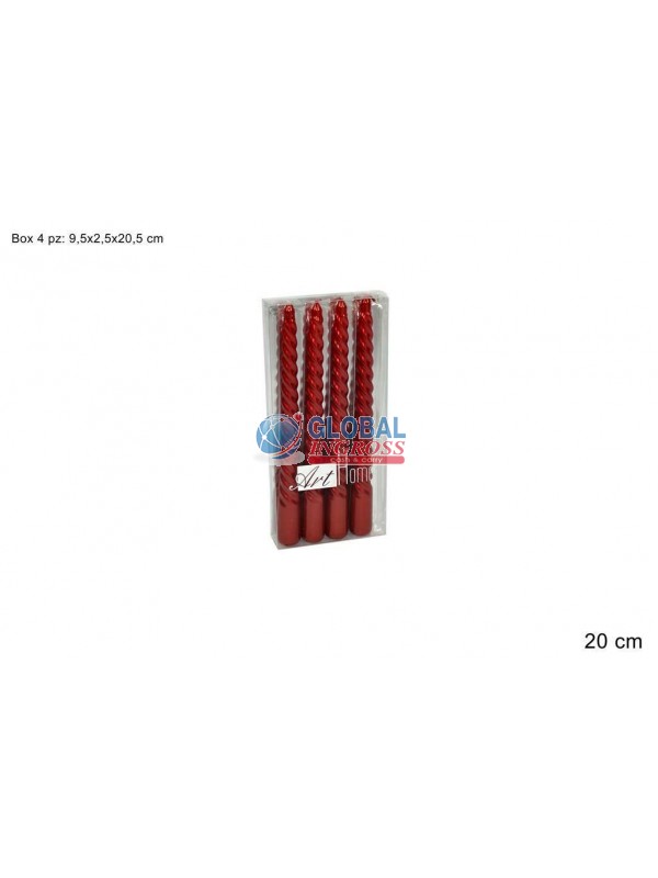CANDELA TORC.20cm 4pz ROSSO