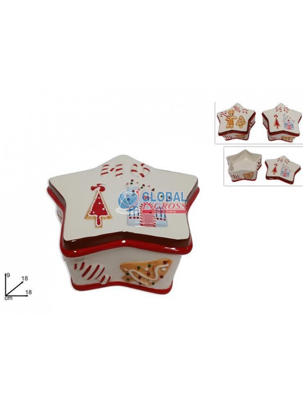 BARATTOLO STELLA 18cm DECORO BISCOTTO