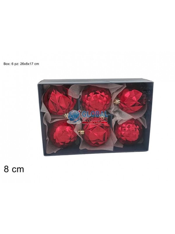 PALLE 8cm 6pz ROSSO