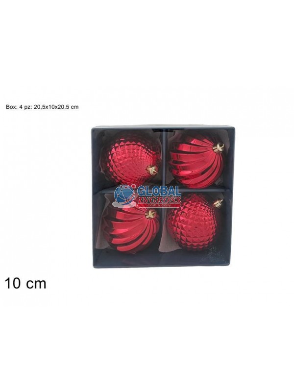 PALLE 10cm 4pz ROSSO