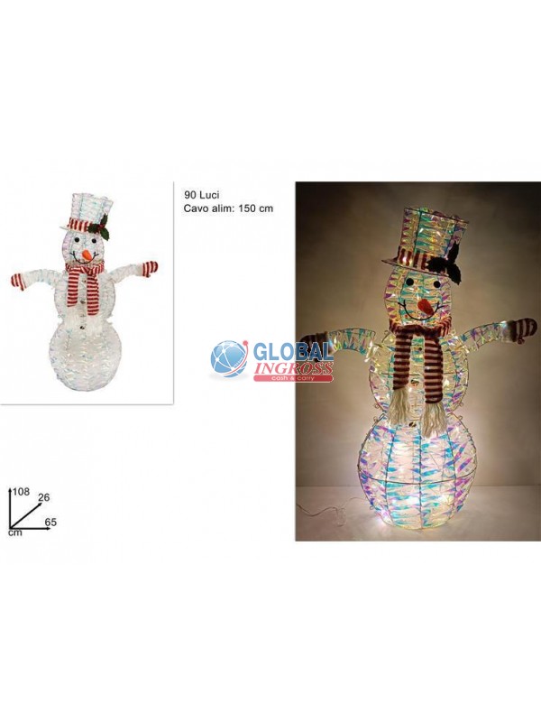 PUPAZZO NEVE RAINBOW C/LUCI 108cm