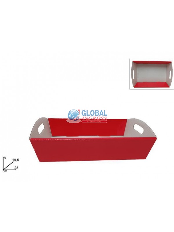CESTA CARTONE MEDIA ROSSA 28x19x8