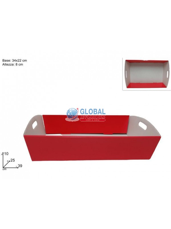 VASSOIO CARTONCINO 39x25x10 ROSSO