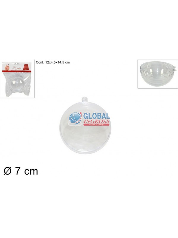 SFERA PLASTICA  7cm TRASPARENTE