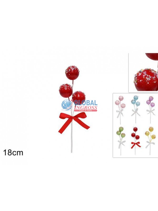 SPILLONE CANDY CON PALLINE 18cm COL.ASS.
