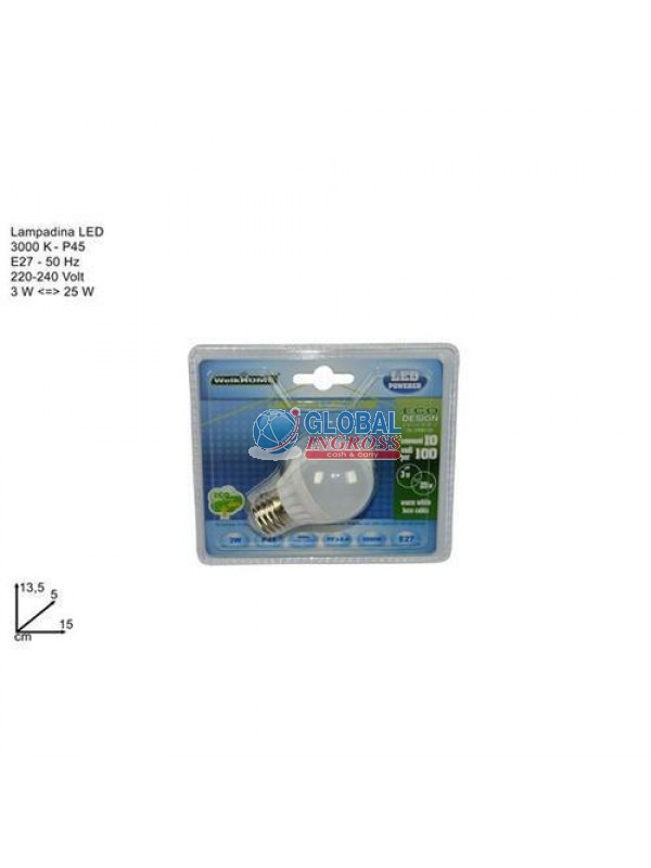 LAMPADINA LED E27 3W GLOBE