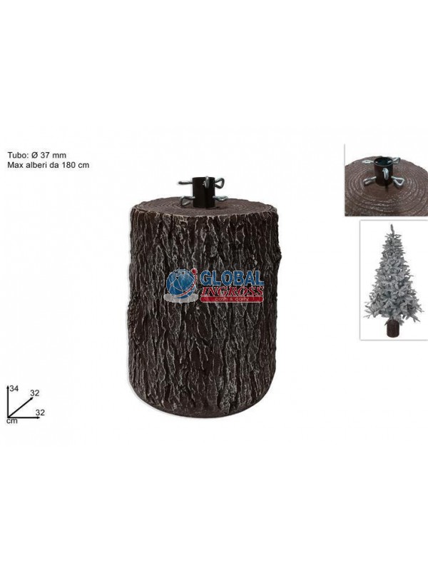 BASE TRONCO X ALBERO H.34 DIAM.32cm MARRONE VETRORESINA