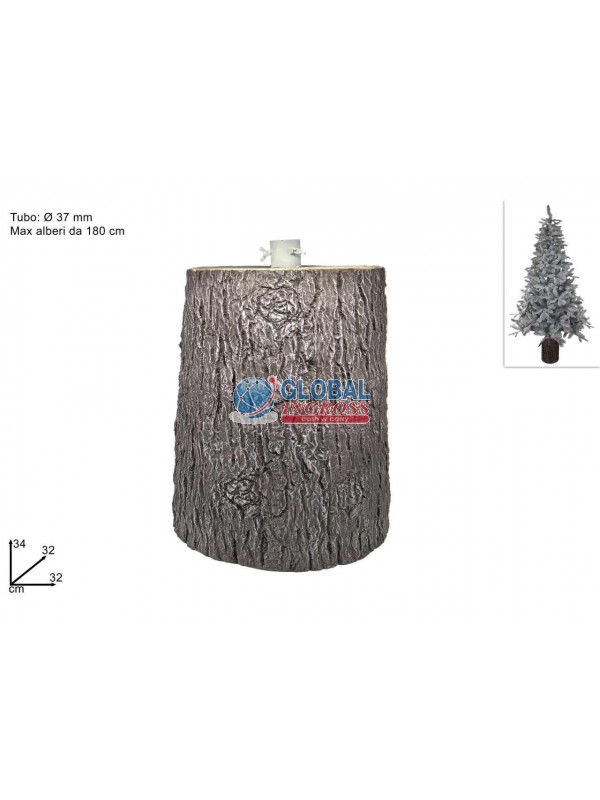 BASE TRONCO X ALBERO H.35 DIAM.33cm MARRONE VETRORESINA