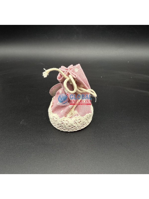 SACCHETTO JUTA/MERLETTOROSA